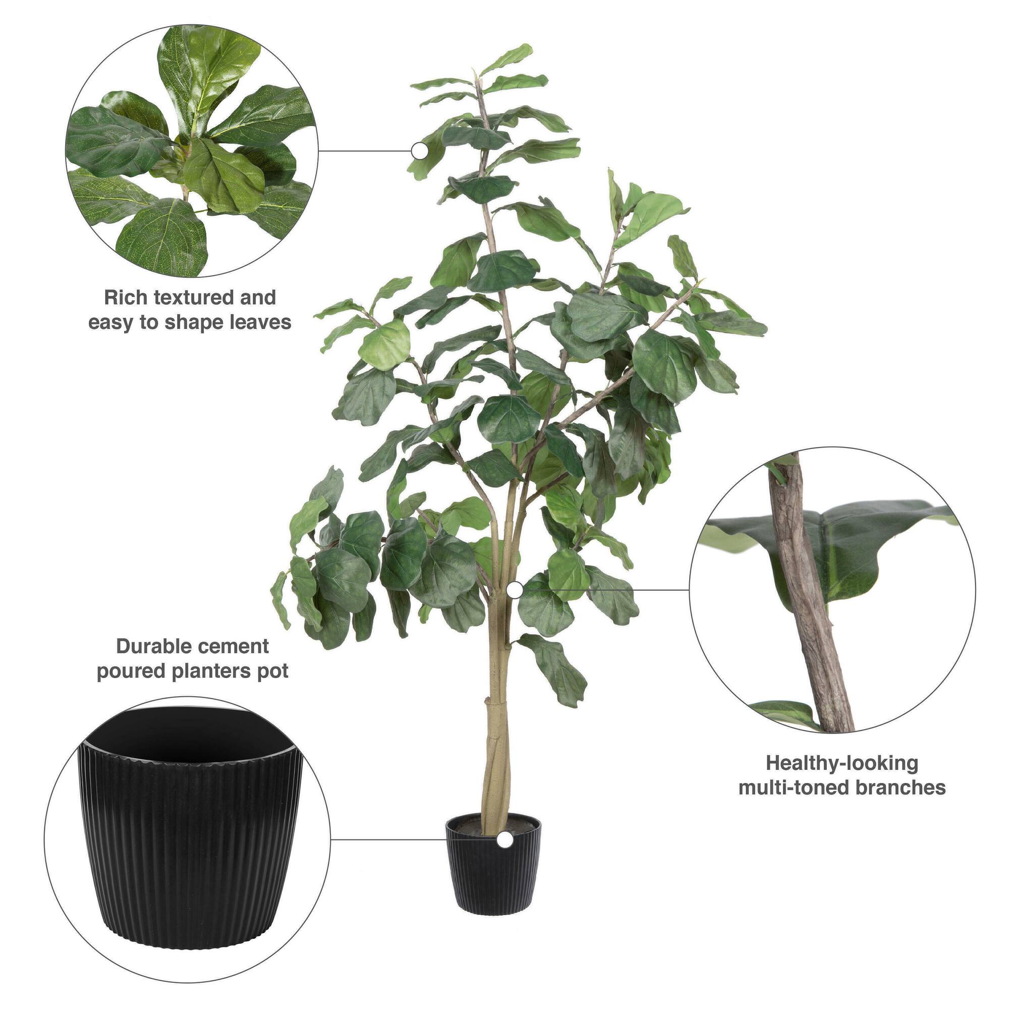 8ft. Potted Artificial Fiddle Tree